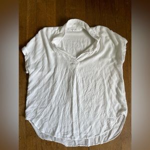 White Flowy Short Sleeve Women’s Top